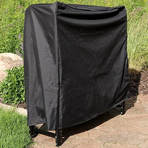 Sunnydaze 4-Foot Firewood Log Rack Cover, Black