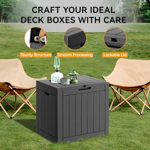 31 Gallon Outdoor Storage Box Waterproof Deck Box Patio Storage