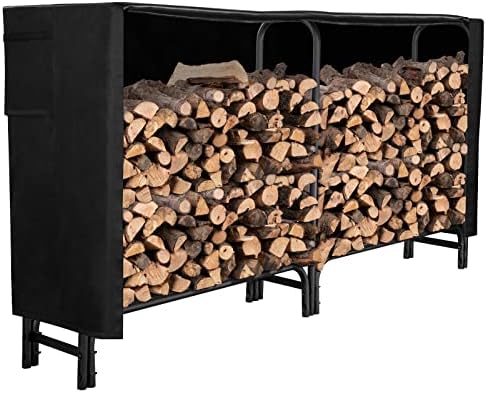 GASPRO 8FT Firewood Rack Outdoor with Waterproof Cover