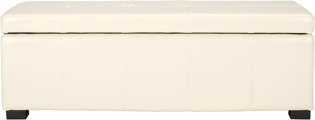 Safavieh Hudson Collection NoHo Tufted Brown Leather Large Storage Bench
