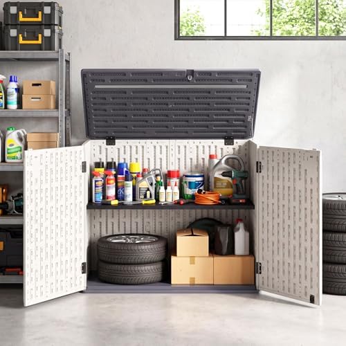 Tangkula 20 Cu.Ft Large Outdoor Storage Cabinet w/Adjustable Shelf