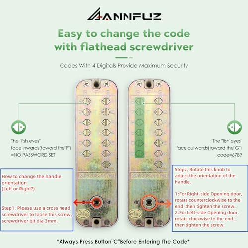 Mechanical Keyless Single-Sided Keypad Entry Door Lock with Bolt