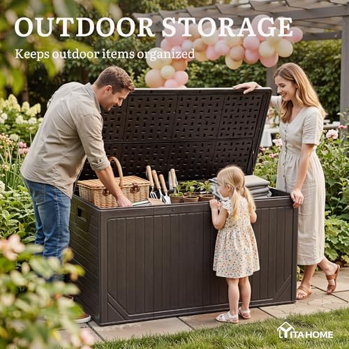 YITAHOME 300 Gallon Extra Large Double-Wall Outdoor Storage Box, Waterproof