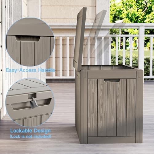 EasyUp 33 Gallon Indoor Outdoor Storage Box Waterproof Deck Box