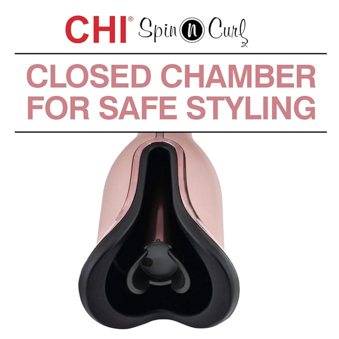 CHI Spin N Curl, Curling Iron For Healthy & Shiny Effortless Curls & Waves