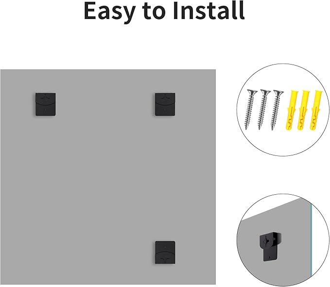 CILIBER Beveled Mirror, 24x24 inch Square Bathroom Mirrors