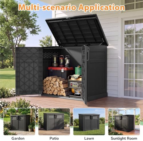 Outdoor Storage Box & Cabinet 51 Cu Ft, Garden Patio Storage Box