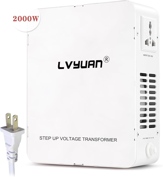 LVYUAN 2000W Voltage Transformer Step Up/Down Converter, 110V/120V to 220V/240V
