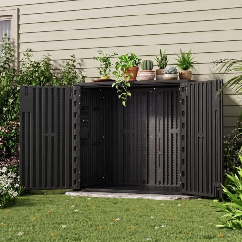 Mrosaa Horizontal Outdoor Storage Cabinet 37Cu.ft,Waterproof