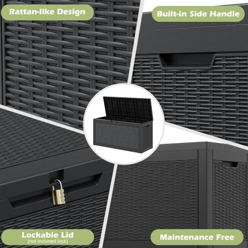 Outdoor Storage Box Waterproof, 75 Gallon Deck Box for Patio Storage