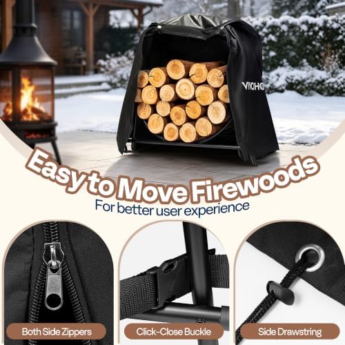 VIVOHOME 32 Inches Firewood Log Hoop Cover Only
