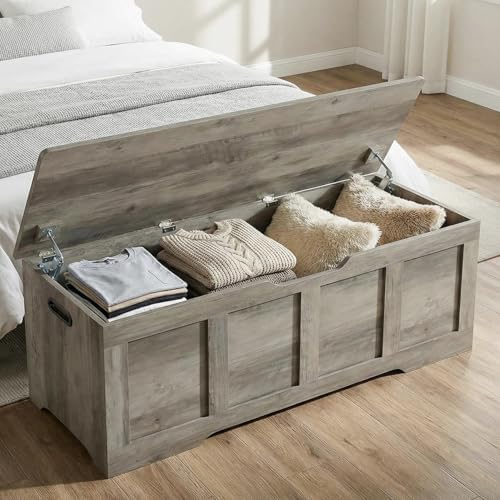 Timberer 47.2" Storage Chest Extra Large Storage Bench with 2 Safety Hinges