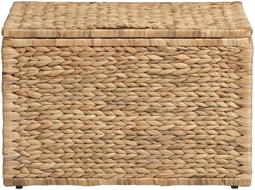 eHemco Storage Trunk with Metal Frame, Natural, 23.3 by 16.5 by 15.2 Inches