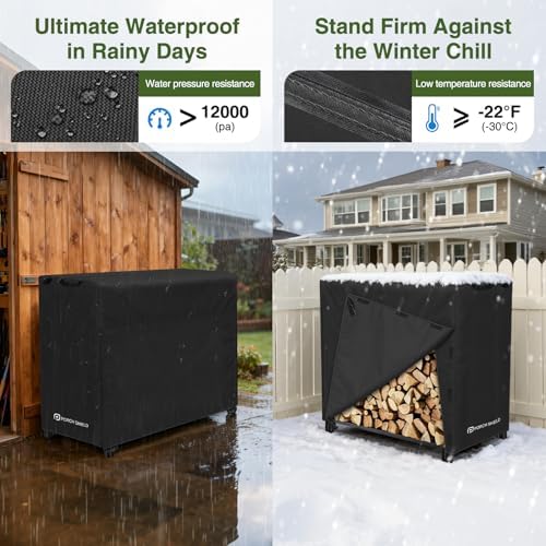 Porch Shield 4ft Waterproof Firewood Rack Cover (Cover Only)