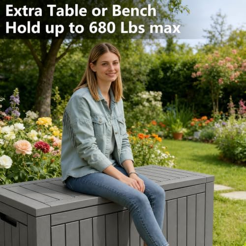 Outdoor Storage Box Waterproof, 150 Gallon Deck Box For Patio Storage