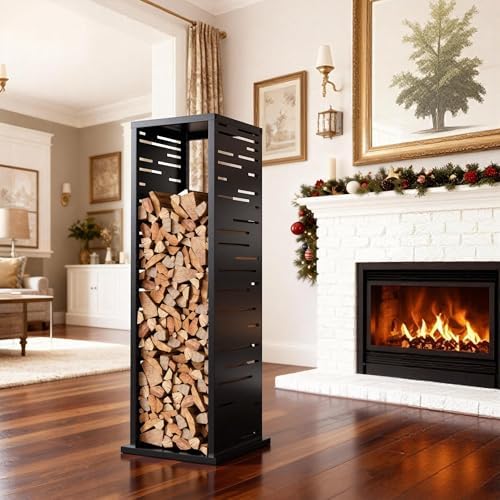 4ft Firewood Rack Indoor, Wood Rack, Metal, 1000 lbs (Rectangle)