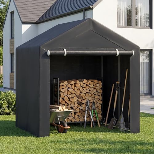 Goplus 7.2 x 5.2 FT Portable Storage Shed, Outdoor Carport Garage Tent