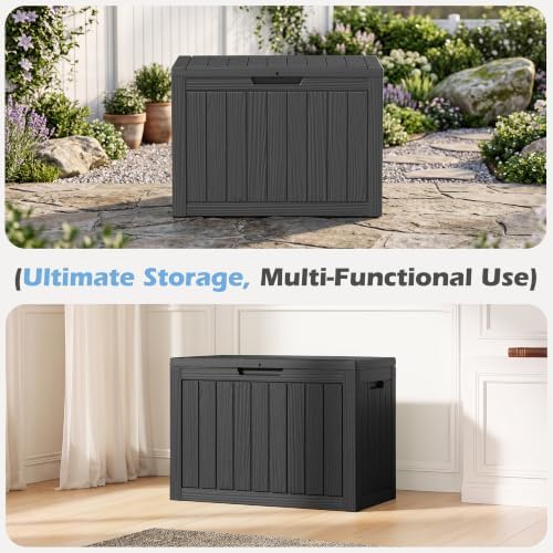 Outdoor Storage Box Waterproof, 45 Gallon Deck Box for Patio Storage