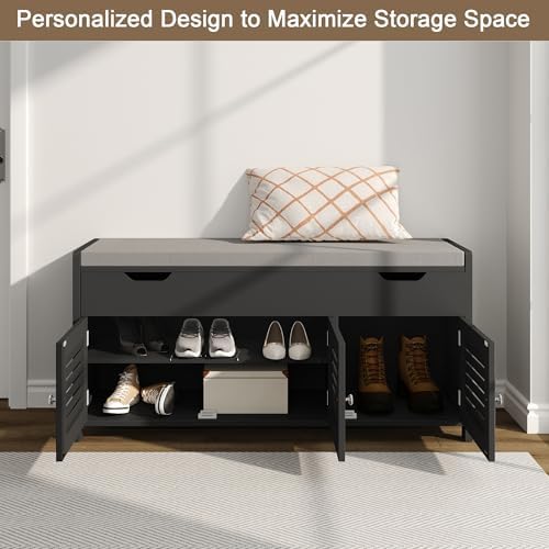 ChooChoo Shoe Storage Bench with Lift Top Storage & Cushioned Seats