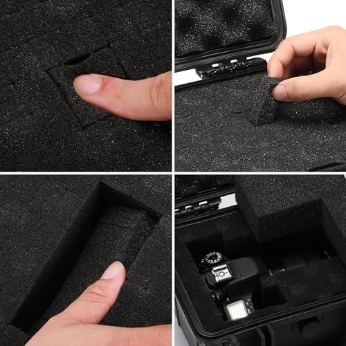 Mayouko Portable Tool Box with Shock- Proof Sponge, Water Proof Grade IP67, Waterproof Hard Case with Foam Insert, Handheld Gimbal Explosion-Proof Box, Waterproof Hard Case, 10.6 x 9.7 x 6.9 inch