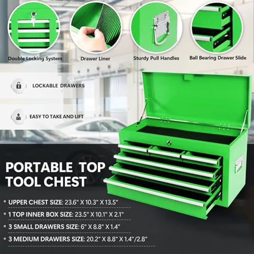Dawmilon 8-Drawer Rolling Tool Chest, Detachable 2-in-1 Tool Box with Wheel