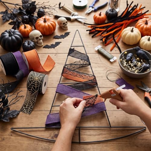 Hotop 3 Pieces Witch Hat Wreath Frames for Halloween, 20.9 x 22.1 Inch