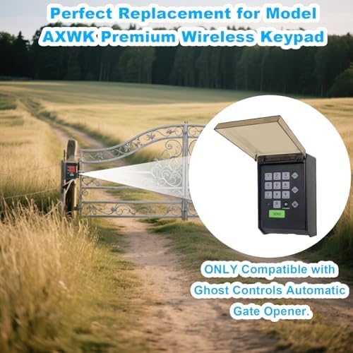 gh ost gate opener keypad axwk wireless waterproof showing dimensions