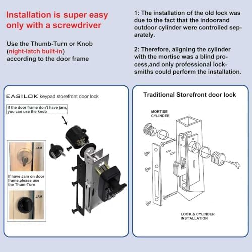 Keyless Keypad Storefront Door Lock Mechanical Commercial Lock