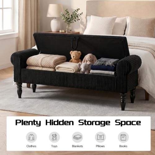 60" Storage Bench for Bedroom,End of Bed Bench with Storage