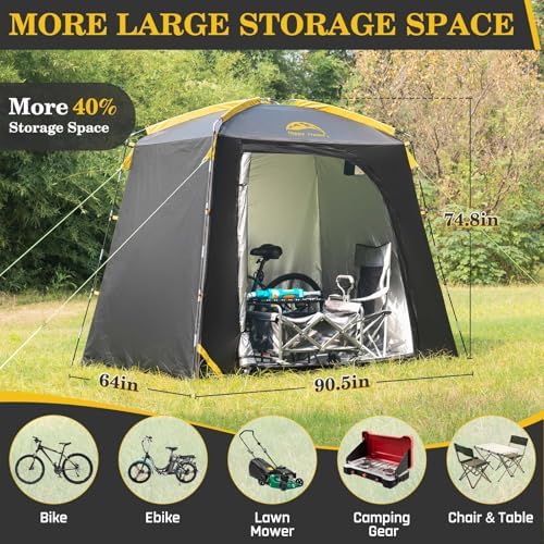 Happy Travel Bike Storage Shed Tent, Waterproof Portable Bicycle Cover Shed