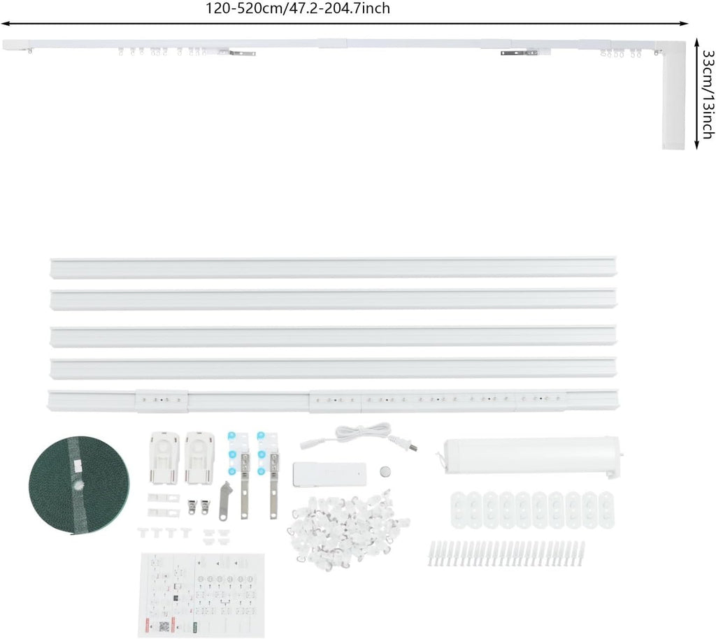 lemoeyes electric curtain track, retractable motorized curtains rod on a desk or shelf
