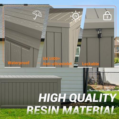 Outdoor Storage Box Waterproof, 280 Gallon Deck Box for Patio Storage