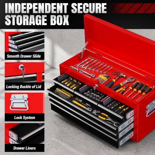 LDHTHOPI 8-Drawer Rolling Tool Chest, 3-in-1 Modular Tool Box