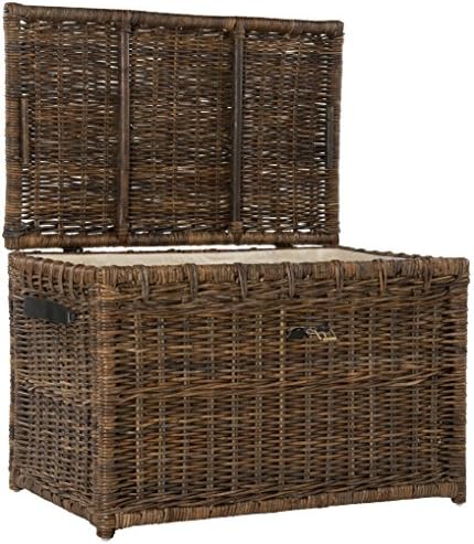 happimess Michael Wicker Storage Trunk Collapsible Chest 35.5", Brown