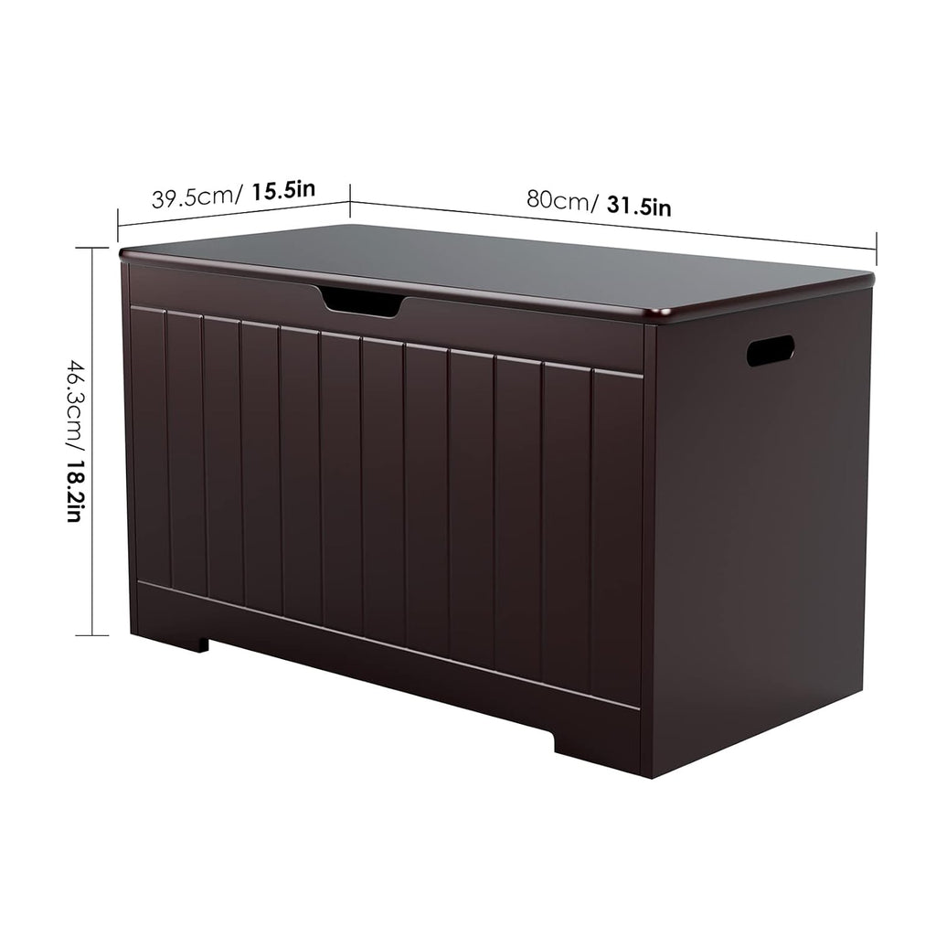 fotosok 30 inches storage chest with 2 sturdy shown in use