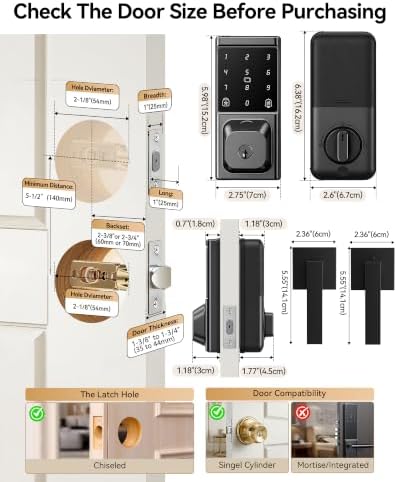 Fingerprint Smart Deadbolt Lock, Keyless Entry Door Lock
