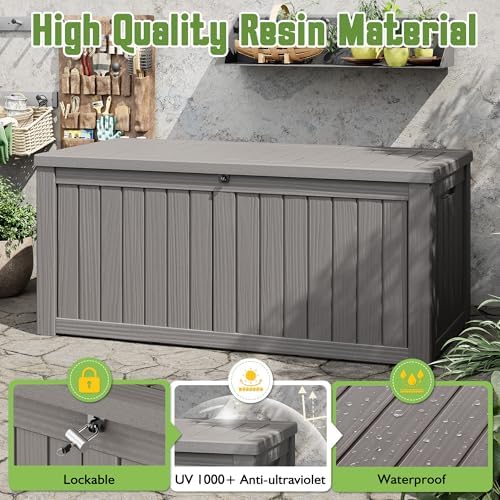 KAMABOKO Outdoor Storage Box, 150 Gallon Deck Box Outdoor Waterproof