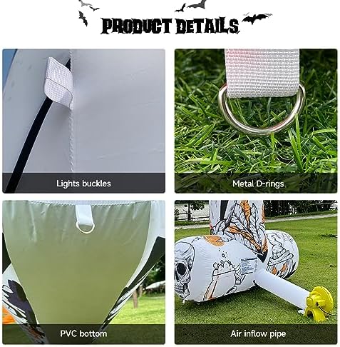 20ft Halloween Inflatable Archway with 250W Blower, Hexagon Inflatable Arch for Outdoor Decoration, Halloween Party, Lawn Garden