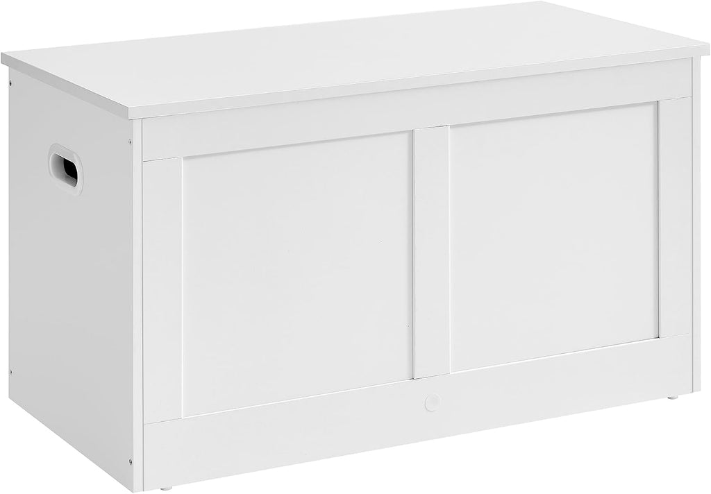 vasagle storage chest with 2 safety hinges, 15.7 on a desk or shelf