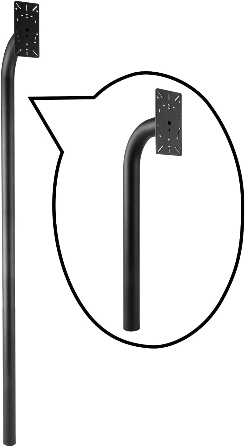 Universal Heavy Duty Aluminum 66” Height Burial Gooseneck Pedestal Post Gate Opener Wired Wirelss Keypad Mount, Compatible with Ghost Controls Mighty Mule CO-Z Topens Keypad, Need to Assemble