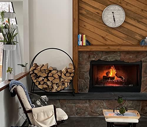 Goplus® 40-Inch Tubular Steel Log Hoop Firewood Storage Rack Holder Round Display
