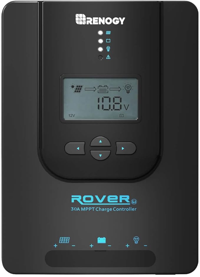 Renogy Charge Controller-Rover 30A MPPT 12V/24V Auto-Detect LCD Display | 99.9%