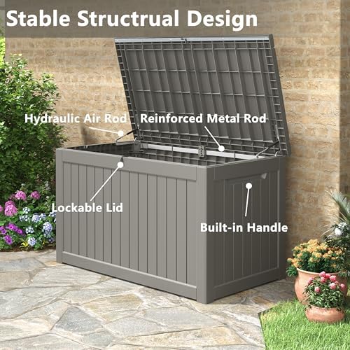 KAMABOKO 280 Gallon Outdoor Storage Box Waterproof Deck Box for Patio