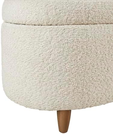 Bailey Boucle-Style Curved Storage Accent Bench