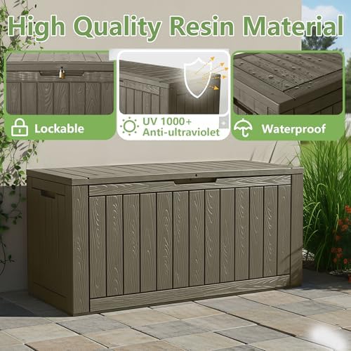 Outdoor Storage Box Waterproof, 150 Gallon Deck Box For Patio Storage