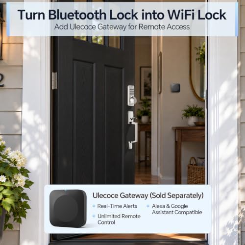 Ulecoce U68H Fingerprint Deadbolt Door Lock for Front Door with Handle
