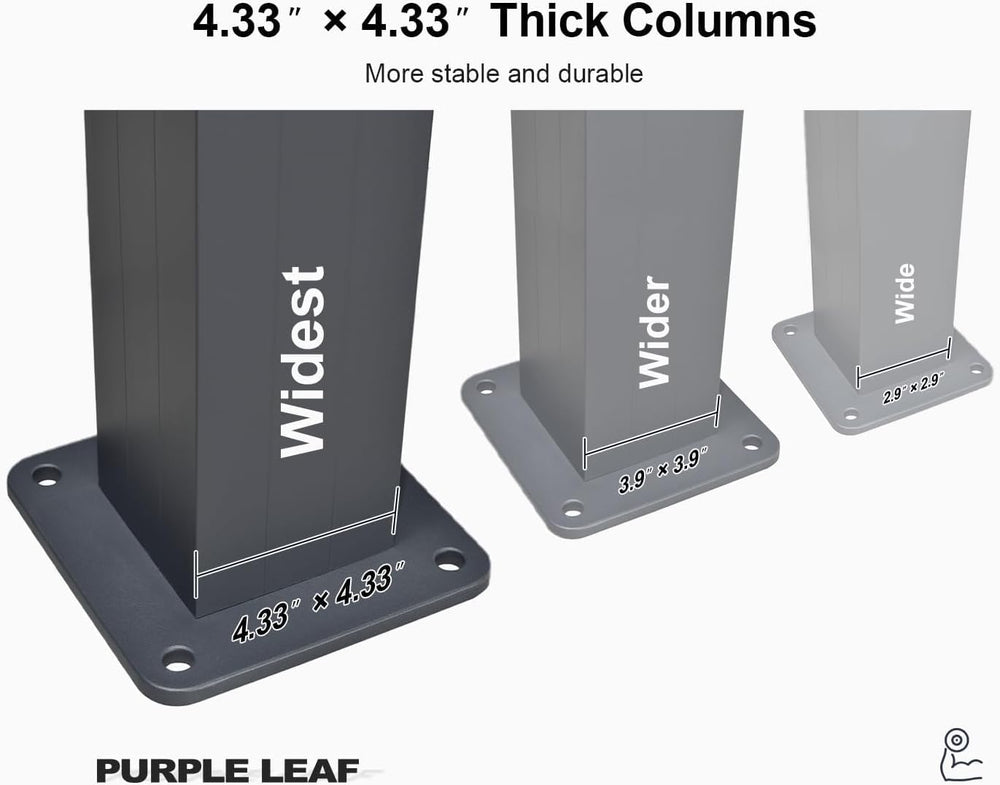 PURPLE LEAF Louvered Pergola 12' x 14' 94AS All-Aluminum Rustproof Gray