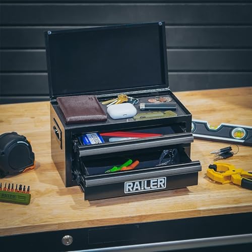 Mini Metal Tool Box Organizer Small Steel Drawer Storage Workshop Chest