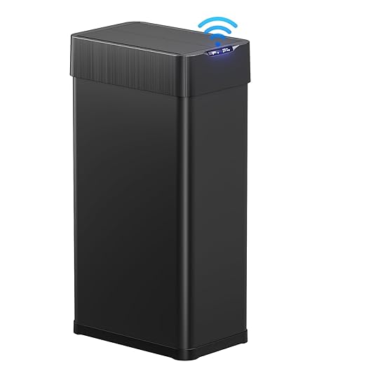 TLSUNNY 13.2 Gallon Automatic Trash Can, Stainless Steel Motion Sensor Garbage