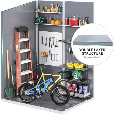 DWVO 5x4FT Resin Outdoor Storage Shed with Floor, Waterproof Tool Shed